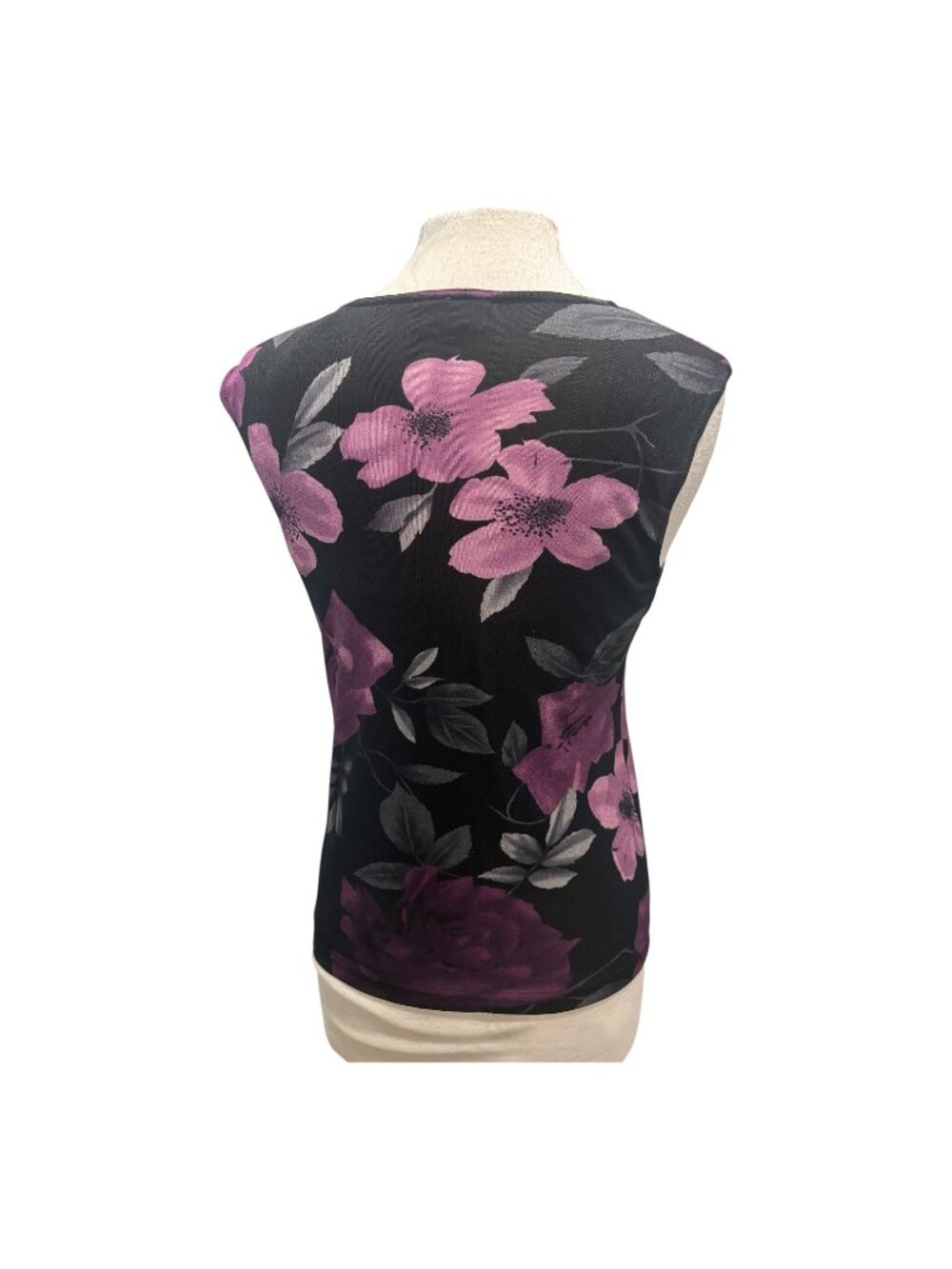 Romantic Dark Floral Sleeveless Top Purple Rose Print Fairycore Whimsygoth Women - Picture 4 of 9